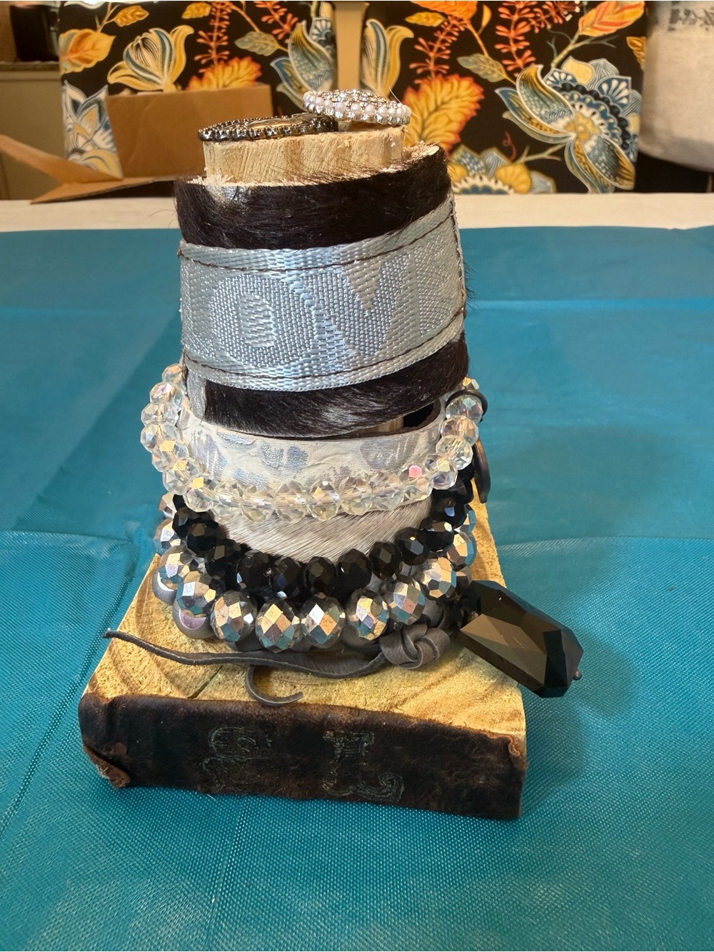 Silver Metallic Love Jumbo Sandra Stack